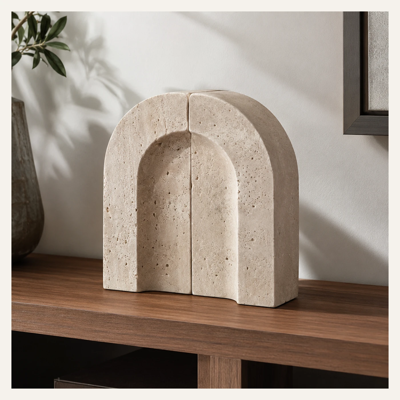 Beige Travertine Arch Sculpture