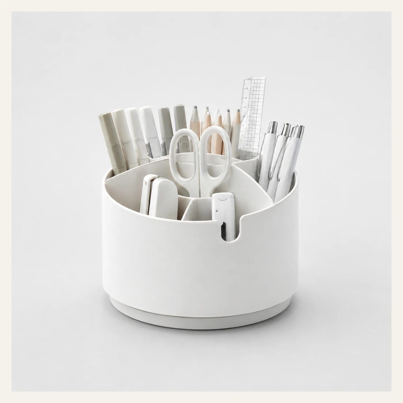 White Rotating Desk Caddy Organizer