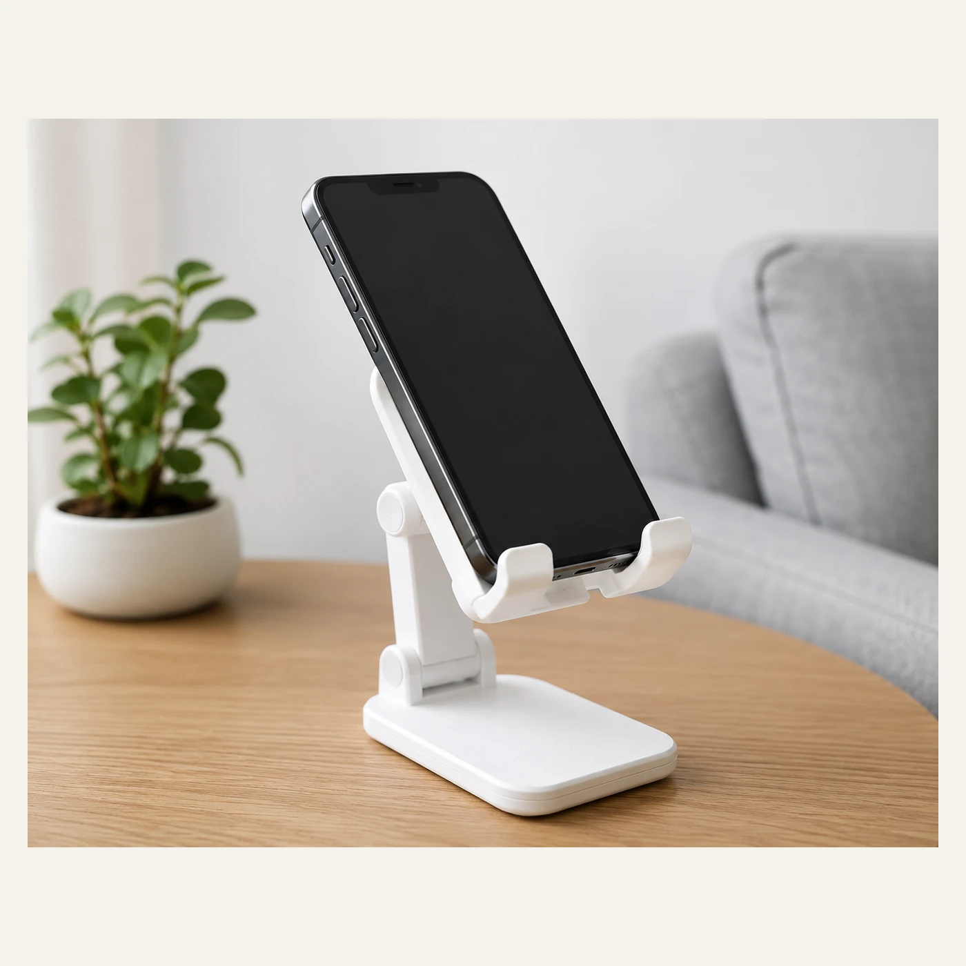 White Adjustable Phone Holder Stand