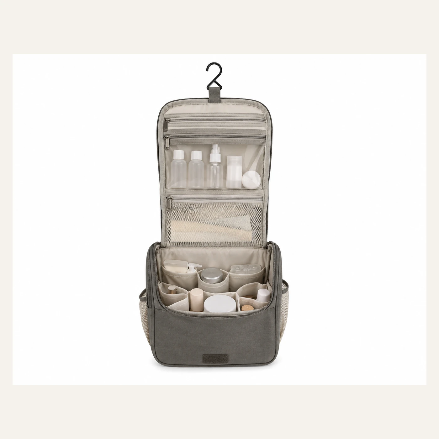 Gray Hanging Travel Toiletry Bag